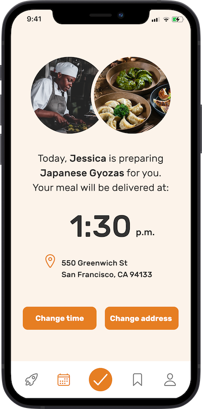 Delivery tracking screen